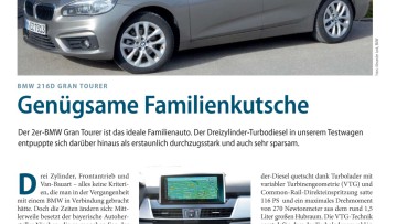 BMW 216D Gran Tourer: Genügsame Familienkutsche