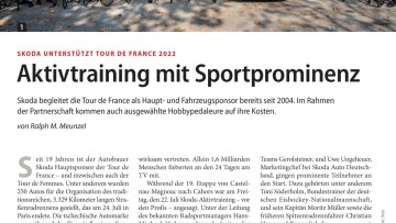 Skoda unterstützt Tour De France 2022: Aktivtraining mit Sportprominenz