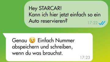 Starcar: Fahrzeugbuchungen ab sofort auch per WhatsApp