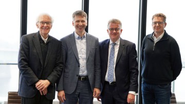 Adolf Müller-Hellmann, Martin Schmitz, Dietmar Scheel und Tobias Harms vom Forum Verkehr und Logistik