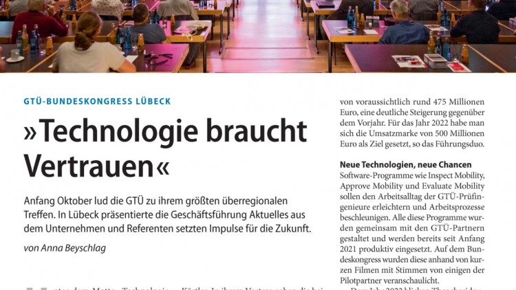 GTÜ-Bundeskongress Lübeck: "Technologie braucht Vertrauen"