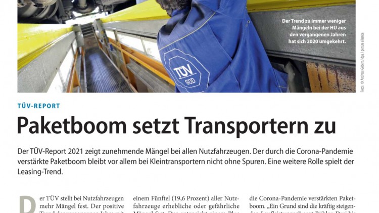 TÜV-Report: Paketboom setzt Transportern zu