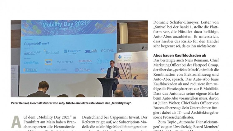 Mobility Day 2021: Auto-Abos als Beschleuniger für E-Mobilität