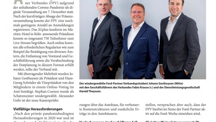 Ford-Partner Verband: Gesthuysen bleibt Präsident