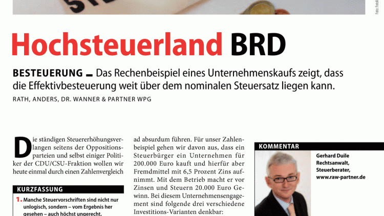 Ausgabe 18/2012: Hochsteuerland BRD