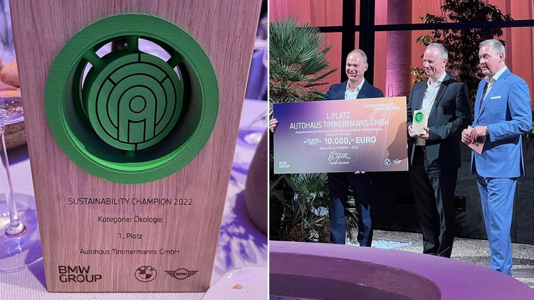 BMW-Auszeichnung: Autohaus Timmermanns ist "Sustainability Champion"