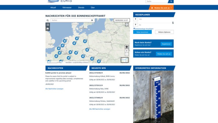 Binnenschifffahrt: European River Information Services online gegangen